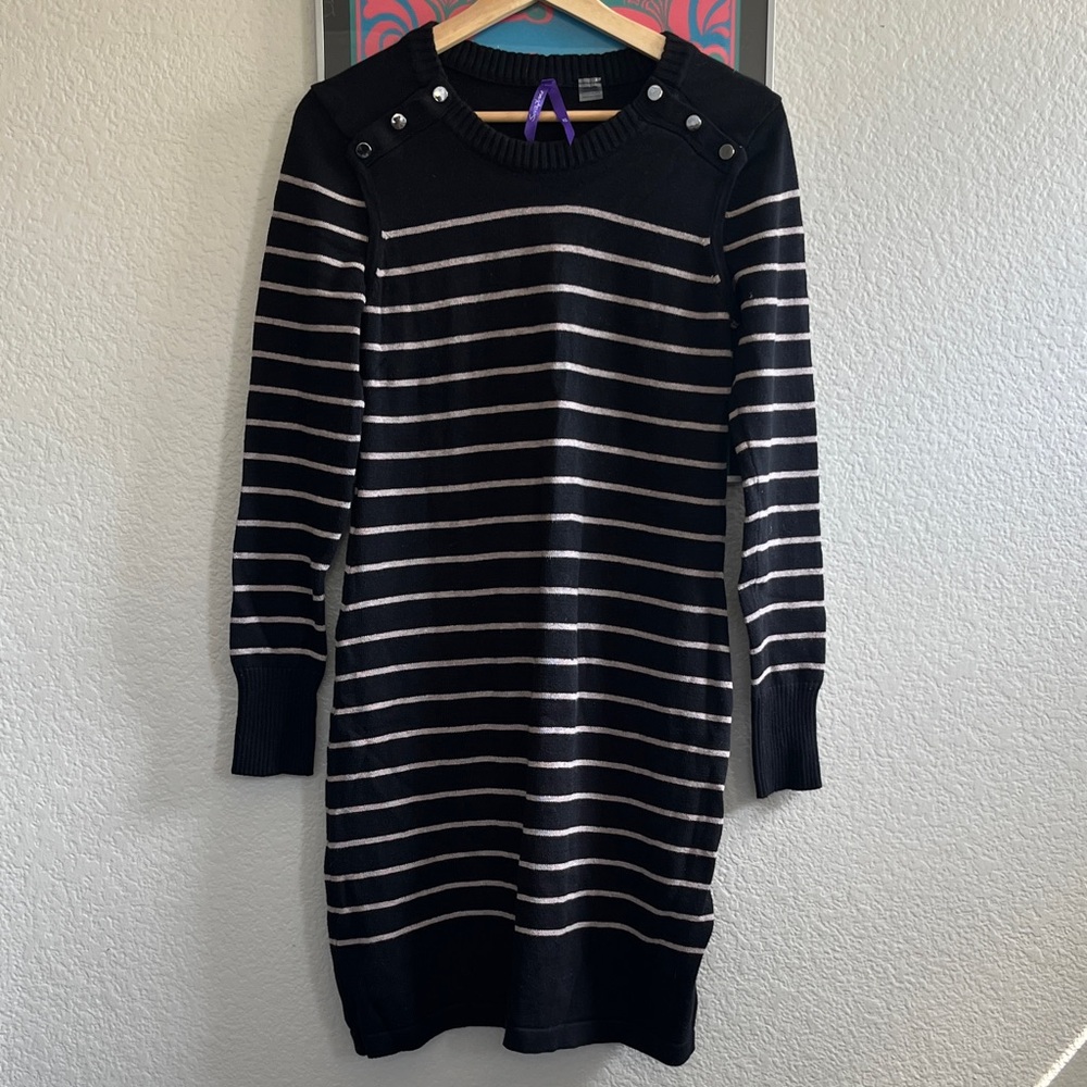 Seraphine XS Navy Striped Maternity/Nursing Sweater Dress